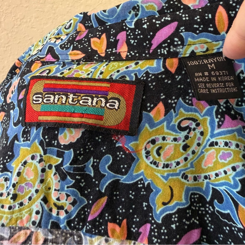 Vintage Santana Funky Paisley Shirt - Picture 8 of 9
